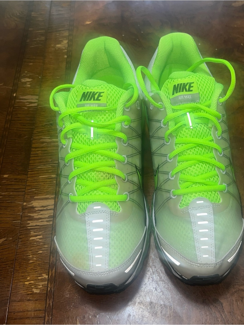 Nike Neon Green and Light Gray Air Max Trainers